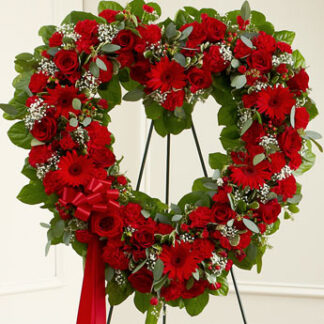 Red Floral Heart Tribute