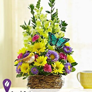 Springtime Nest Basket of Flower Basket