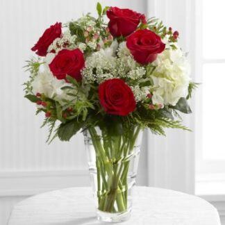 Holiday Elegance in Clear Vase