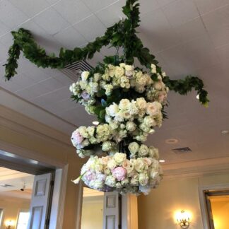 Hanging flower chandelier