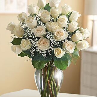Ultimate Elegance 2dz Long Stem White Roses