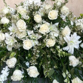 White Resurrection Casket Spray