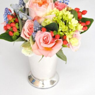 Mint Julep with seasonal flowers