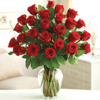 Two dozen roses arranged