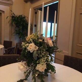 Candlelabra with flowers