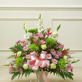 Heartfelt Tribute Pastel Floor Basket Arrangement