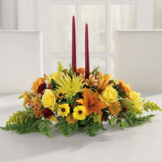 Harvest Glow Long low centerpiece