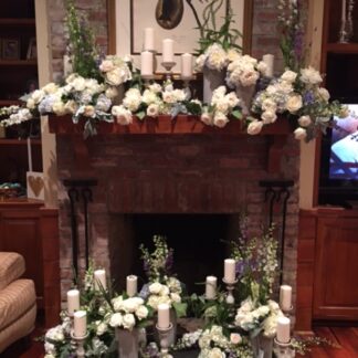 Mantle flowers and candles