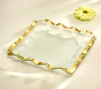 Ruffle Gold Square Tray